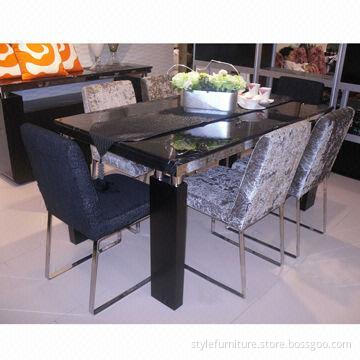 Dining table with marble top and MDF frame